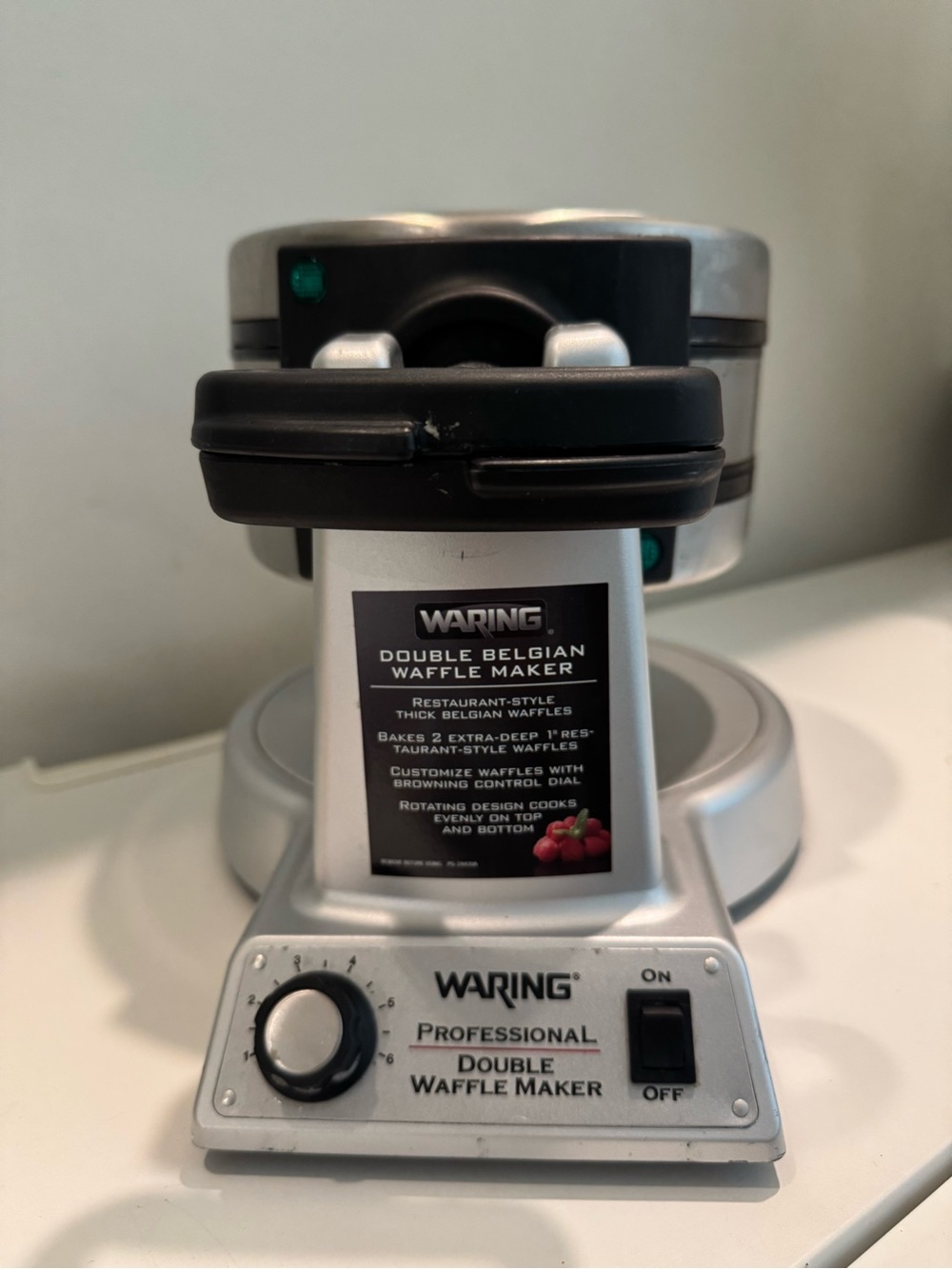 Waring Pro Stainless Professional Double Belgian Waffle Maker WMK600